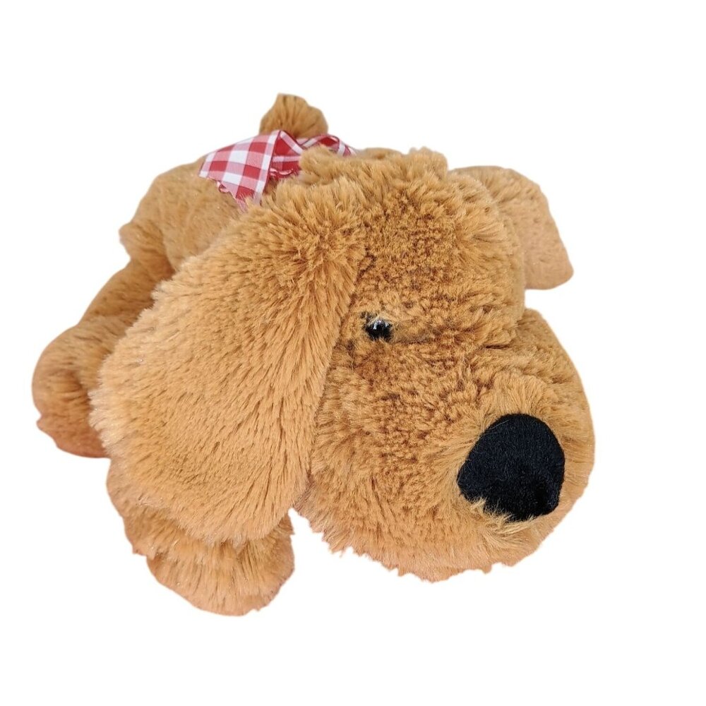 Dan Dee Red Love Heart Gingham Plaid Bow ‎ Puppy Dog Plush Stuffed Animal
